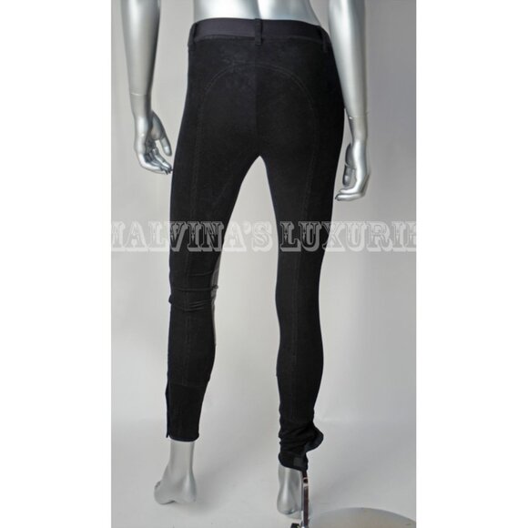 GUCCI PANTS EQUESTRIAN BLACK COTTON CORDUROY LEATHER HORSEBIT BELT IT 36 US 0 - Picture 3 of 8